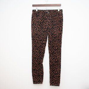 Ann Taylor Loft Super Skinny Animal Print Velvet Corduroy Pants size 0